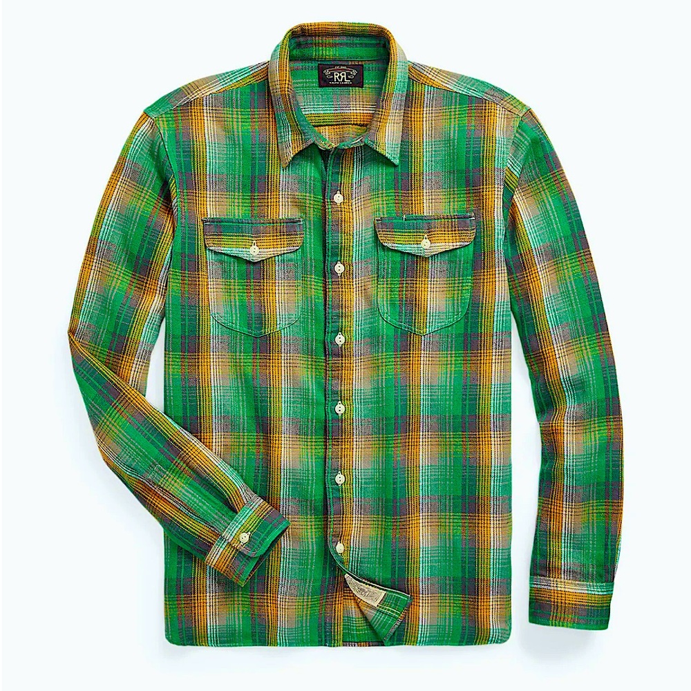 RRL SOLD OUT TWILL WORKSHIRT HUCKBERRY, Men’s Large. NWT. Wore once to try on